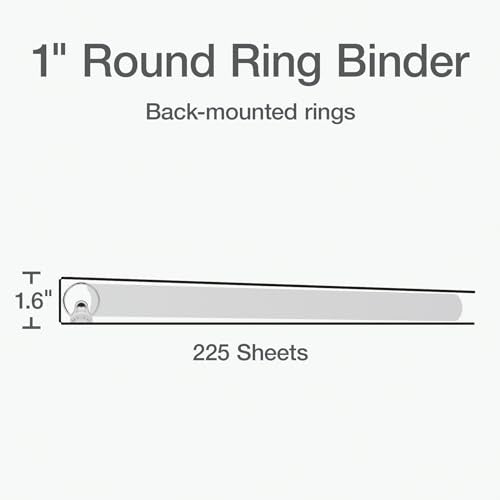Oxford Ring Binders, 1" Round Ring Binders, View Binder, Covers on 3 Sides, XtraLife Hinge, Non-Stick, PVC-Free, White, 225 Sheet Capacity (1002512) - color: White, size: 1 Inch