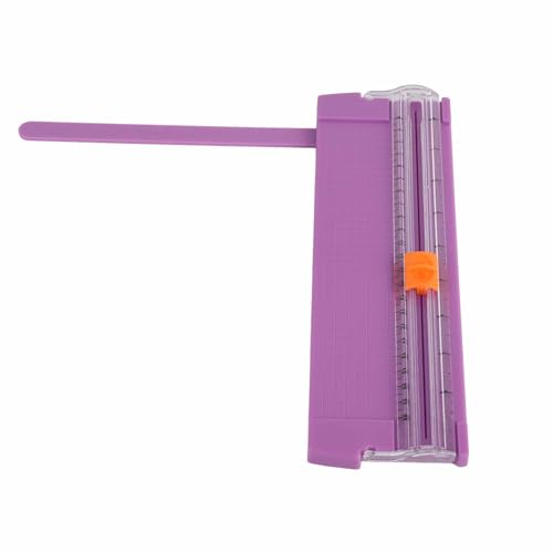 SUNGOOYUE Paper Cutter, Plastic Small Foldable Paper Trimmer for A4, Lightweight Mini Cutting Board with Portable Design, for Students Home Office Desk Use (Purple) - color: Purple