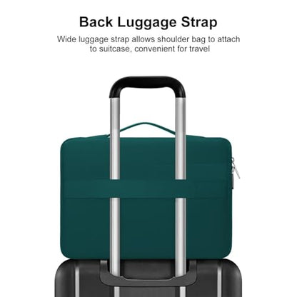 MOSISO 360 Protective Laptop Case 13.3 inch, 13-13.3 inch Laptop Sleeve | Compatible with MacBook Air/Pro 13 / Pro 14, HP Dell ASUS Lenovo,Side Open Bag with 2 Raised&1 Flapover Pockets, Teal Green - color: Teal Green, size: 13.3 inch