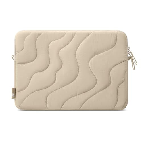 tomtoc 360 Protective Puffy Laptop Sleeve for 13-inch MacBook Air M5/A3449(2026)/M4/M3/M2 A3240 A3113, MacBook Neo A18 & MacBook Pro M2/M1, Quilted Soft Puffer Bag for 13-inch Surface Pro Copilot+PC - color: Dune Shade, size: 13-inch for MacBook Air/Pro