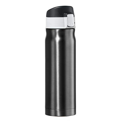 OGGI Caliber Stainless Steel Travel Water Bottle- Insulated Coffee Mug, Metal Water Bottle, Sports Bottle, Water Flask, Travel Bottles, 17oz, Black - color: Black