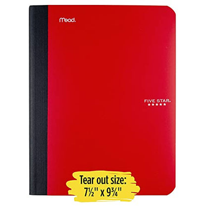 Five Star Composition Book, Notebook, College Ruled Paper, 100 Sheets, 9-1/2" x 7-1/2", Comp Book, Lime (72861) - color: Lime