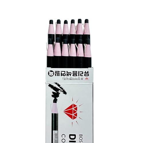Dermatograph Grease Pencils Set of 12, Peel-Off China Markers, Black | Creates Clear Marks on Glass, Metal, Wood, Plastic and Other Surfaces for Workshops, Crafts and General Projects - color: Black