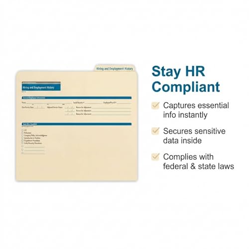 ComplyRight Hiring/Employment Folder, Pack of 25 | 9-1/2” x 12”, Document Filing Folder for Businesses, HR Employee Management Documentation Office Supplies - style: Hiring/Employment