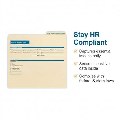 ComplyRight Hiring/Employment Folder, Pack of 25 | 9-1/2” x 12”, Document Filing Folder for Businesses, HR Employee Management Documentation Office Supplies - style: Hiring/Employment