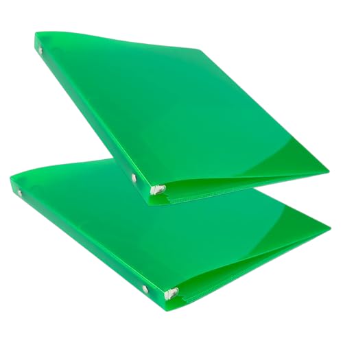JAM PAPER Plastic 0.5 inch Binders - Green 3 Ring Binders - 2/Pack - color: Green, size: 0.5 inch (Pack of 2)
