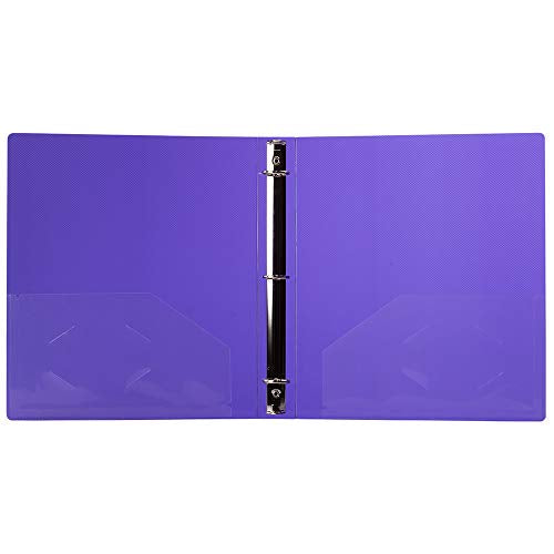 JAM PAPER Plastic 1 inch Binder - Purple 3 Ring Binder - Sold Individually - color: Purple, size: 1 inch