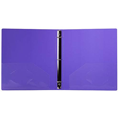 JAM PAPER Plastic 1 inch Binder - Purple 3 Ring Binder - Sold Individually - color: Purple, size: 1 inch