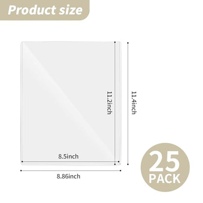souG 25 Pack 8.5" x 11" Rigid Print Protectors, Clear Waterproof Hard Plastics Page Sheet Protectors, Paper Sleeves Photo Plastic Sleeves Hard Plastic Document Holder Birth Certificate Protector - size: 8.5" x 11"(25Pc)