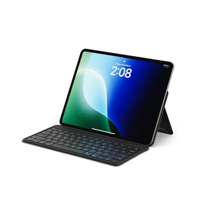 Satechi OntheGo Bluetooth Keyboard with Adjustable Stand, Connect up 3 Devices, USB C Rechargeable Battery, Compact and Portable Keyboard for iPad, Tablet – Black - color: Black