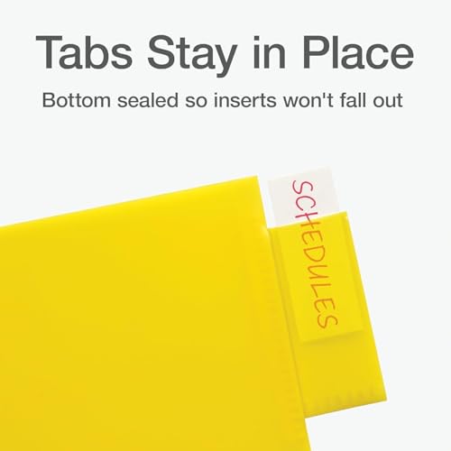 Oxford Heavy-Duty 8-Tab Plastic Binder Dividers with Insertable Tabs & Pockets for Three Ring Binders - Essential Back to School Supplies and Organization Solution, 1 Set