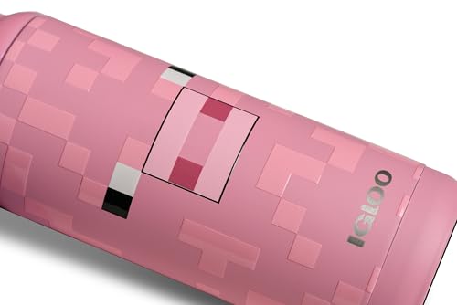 Igloo MineCraft Pig 16 oz Stainless Steel Hydration Can, Insulated Water Bottle, Reusable Travel Mug - color: 16 Oz Pig