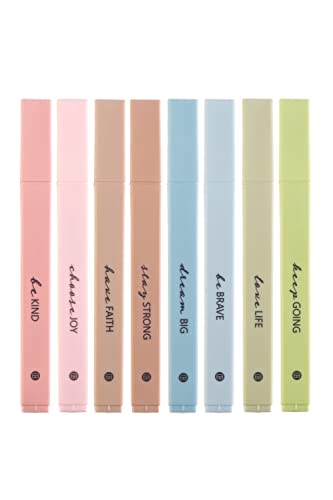DIVERSEBEE Bible Highlighters with Soft Chisel Tip, 8 Pack Assorted Colors Pens No Bleed, Quick Dry Set, Cute Aesthetic Markers, Bible Study Journaling Supplies and Accessories (Earthy) - color: Earthy, size: 8 Pack