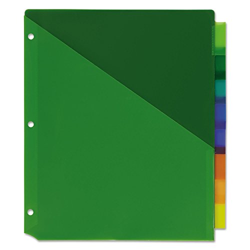 Avery 11907 Two-Pocket Insertable Dividers, Plastic, 8-Tab, Multi-Color