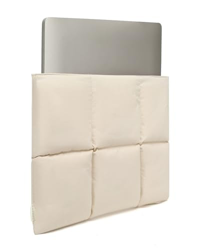 KAYOND Puffy Laptop Sleeve 13 Inch 14 inch, Pillow Shape Laptop Sleeve, Compatible MacBook Pro 13inch 14 Inch M4 M5 Pro/Max, MacBook Air M1 M2 M3 M4 2026, Off White - color: Off White, size: For 13"-14" MBA/MAP M4 M3 M2 M1