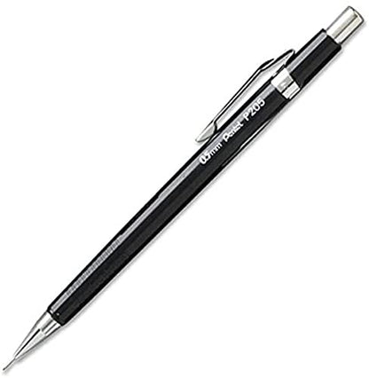 Pentel Sharp Mechanical Pencil 0.5mm, Pack of 5 Black Mechanical Pencils