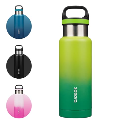 BJPKPK Insulated Water Bottle 18OZ Stainless Steel Water Bottle with Handle Double Walls Vacuum Insulated BPA Free Flask, Bamboo Grove - color: Bamboo Grove, size: 18 Ounces