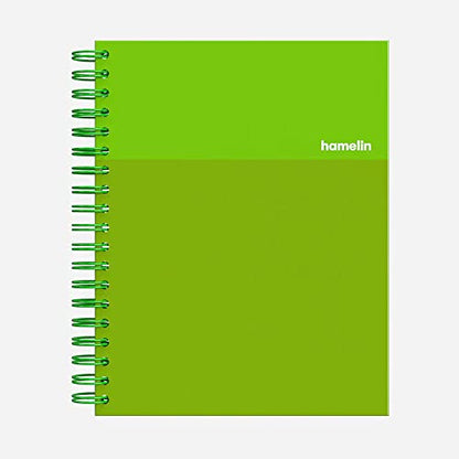 Hamelin, Spiral Notebook, 8x10in, College Ruled, Hardcover, 75shts/150 Pages, 1 Subject Notebook, EMERALD Green - color: EMERALD Green