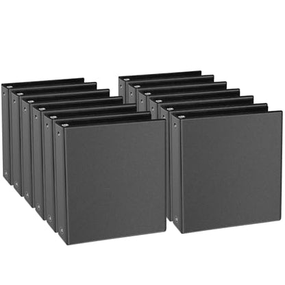 CIXILDTS 1-inch 3 Ring Binder Fit US Letter Size Paper, 1" Slant D Ring Binders, Presentation View Binder with 2 Pocekts, 12-Pack,Black - color: Black, size: 1", style: 12-Pack