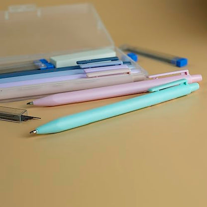 Aesthetic 0.7mm Mechanical Pencil Set 6-Pack Pastel Break-Resistant | Premium Break-Resistant Lead
