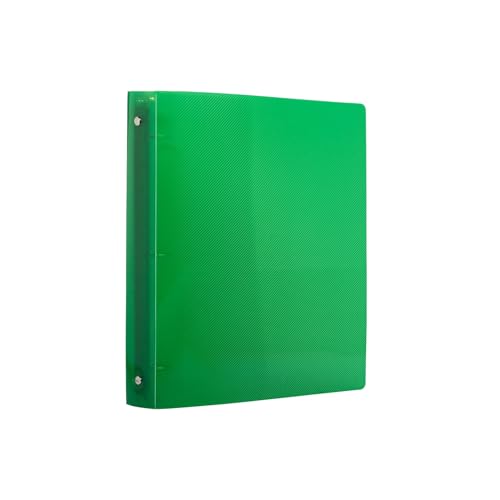 JAM PAPER Plastic 1 inch Binder - Green 3 Ring Binder - Sold Individually - color: Green, size: 1 inch