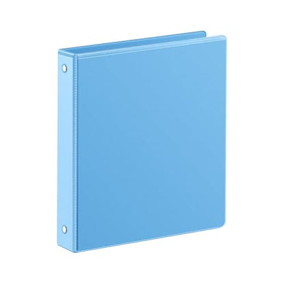 SUIN 1 Inch 3 Ring Binder, Clear 1'' View Presentation Binders with 2 Pockets, Fits 8.5 x 11 Letter Size, Durable Polypropylene, Non-Stick & PVC-Free for School, Office & Home (Aqua Blue) - color: Aqua Blue
