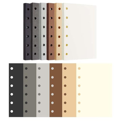 AxeWoodz A7 Colorful Refill Paper 300 Sheets Blank Loose Leaf Papers 6 Dark Colors 6 Hole Notebook Refills 6 Ring Binder Filler Paper - color: Dark Color