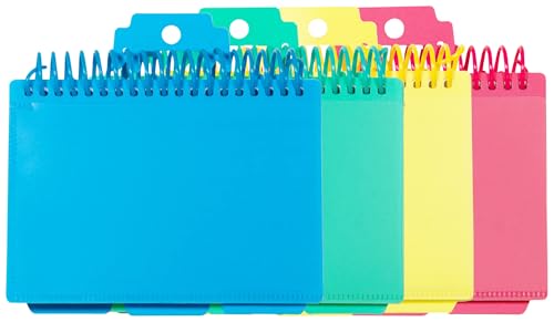 C-Line Spiral Bound Index Card Notebook with Tabs, Includes 60 Ruled 3 x 5 Inch Index Cards, 1 Notebook, Color May Vary (48750) - style: 1 Notebook