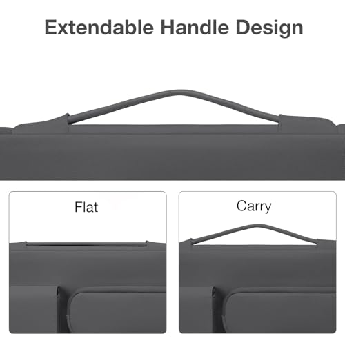 MOSISO 360 Protective Laptop Case 13.3 inch, 13-13.3 inch Laptop Sleeve | Compatible with MacBook Air/Pro 13 / Pro 14, HP Dell ASUS Lenovo,Side Open Bag with 2 Raised&1 Flapover Pockets, Dawn Gray - color: Dawn Gray, size: 13.3 inch