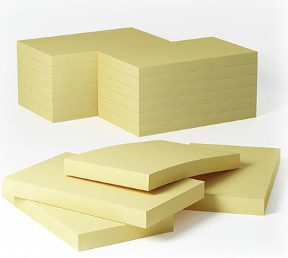 960 Sheets 3 in x 5 in Large Sticky Notes, 76 x 127 mm 6 Pads Assorted Self-Stick Pads for Notebook,Office,School and Home,80 Sheets/Pad (12 Pads Yellow) - style: 12 Pads Yellow