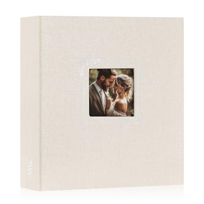 Lanpn Scrapbook Photo Album 8.5x11, Linen Window Design Cover Top Load 3 Ring Folder Binder Photobook Photo Book 8.5 x 11 inch with 30 Plastic Sleeves 60 Pages Beige - color: Beige, size: 8.5x11"