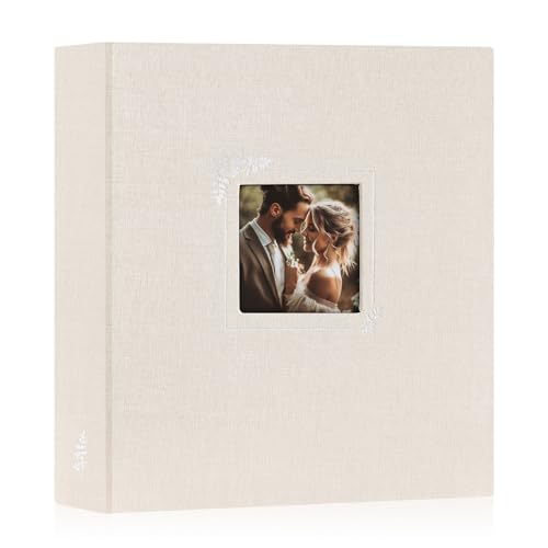 Lanpn Scrapbook Photo Album 8.5x11, Linen Window Design Cover Top Load 3 Ring Folder Binder Photobook Photo Book 8.5 x 11 inch with 30 Plastic Sleeves 60 Pages Beige - color: Beige, size: 8.5x11"