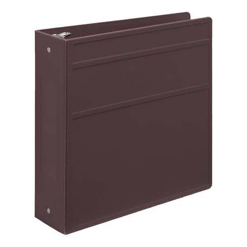 Carstens 3-Inch Heavy Duty 3-Ring Binder - Side Opening, Plum, Durable Plastic, Precision No-Gap Rings, Waterproof Cover, No Pockets, Holds 400 US Letter Sheets, BPA-Free, Made in USA (1711-3R) - color: Mulberry, size: Case of 14