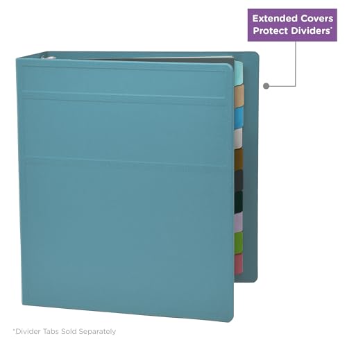 Carstens 3-Inch Heavy Duty 3-Ring Binder - Side Opening, Powder Blue, Durable Plastic, Precision No-Gap Rings, Waterproof Cover, No Pockets, Holds 400 US Letter Sheets, BPA-Free, Made in USA (1744-3R) - color: Light Blue, size: Case of 14