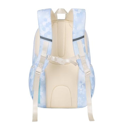 Girl backpack,Kids Backpack for Girl Kawaii Lightweight School Backpack Anti-theft Back Pocket Print Flowers Elementary Bookbag(Blue) - color: Blue
