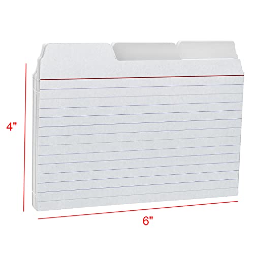 4x6 Tabbed Index Card, White, 48 PK - color: White, size: 4x6 48 PK, style: Cards Only
