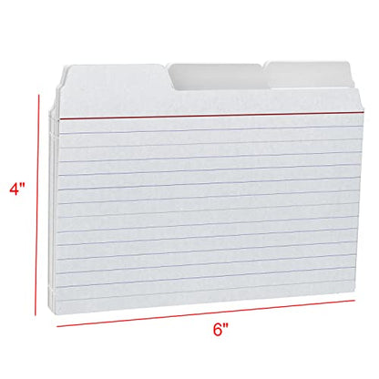 4x6 Tabbed Index Card, White, 48 PK - color: White, size: 4x6 48 PK, style: Cards Only