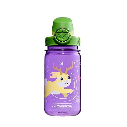 Nalgene Kids' 12 oz On The Fly Lock-Top Water Bottle, Purple Jackalope - color: Purple Jackalope, size: 12 Ounces