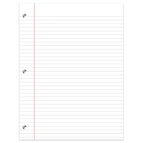 Office Depot® Brand Notebook Filler Paper, College Ruled, 8" x 10 1/2", White, Pack Of 500 Sheets