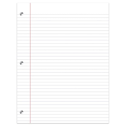 Office Depot® Brand Notebook Filler Paper, College Ruled, 8" x 10 1/2", White, Pack Of 500 Sheets