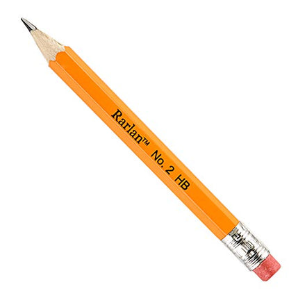 Rarlan Golf Pencils with Erasers, 2 HB, Pre-Sharpened, 200 Count Bulk Pack | 3.5” Mini Pencil, Small Pencil for Kids Teachers Classroom Games, Back to School Supplies