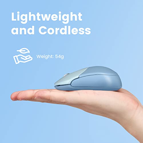 Perixx PERIMICE-802BL Wireless Bluetooth Mouse - Portable Design - Compatible with Windows, iOS, and Android PC, Laptop, Tablet, and Smartphone - Blue (12142) - color: Blue, size: Pack of 1