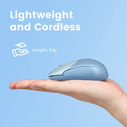 Perixx PERIMICE-802BL Wireless Bluetooth Mouse - Portable Design - Compatible with Windows, iOS, and Android PC, Laptop, Tablet, and Smartphone - Blue (12142) - color: Blue, size: Pack of 1