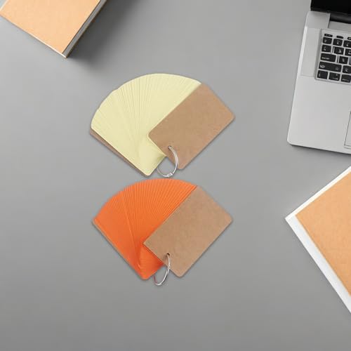 DOITOOL 5Pcs Portable Blank Flashcards with Binder Rings Pre Punched Notecards for Studying Lightweight Memory Cards for Easy Carrying