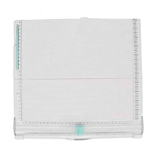 Portable Paper Cutter, Foldable Paper Trimmer with Concealed Blade and Non - Slip Base, Accurate Cutting Tool with Measurement Guide for Home School Office Use