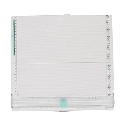 Portable Paper Cutter, Foldable Paper Trimmer with Concealed Blade and Non - Slip Base, Accurate Cutting Tool with Measurement Guide for Home School Office Use