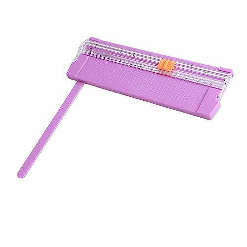 Paper Cutter Efficient Light Duty Mini Folding Trimmer Clear Scale for Scrapbook Supplies Craft Paper Trimmer for Cardstock, 5 Color Options (Purple) - color: Purple