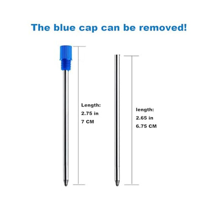 MengRan 2.75'' Mini D1 Ballpoint Ink Pen Refills,Blue Ink,10 Pack | 1mm Medium Tip, Compatible with Swarovski Pen Refills, for Twist Pens - color: Blue Ink,pack of 10
