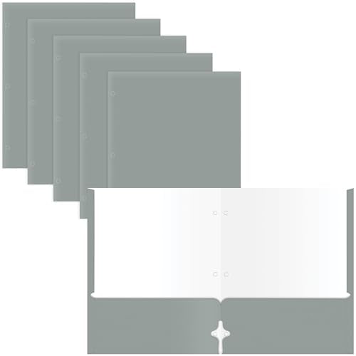 2 Pocket Portfolio Folders, 25 Pack, Trendy Cool Colors, Fits Letter Size Paper, for School, Office, Home, Matte Finish (Silver Gray) - style: Silver Gray