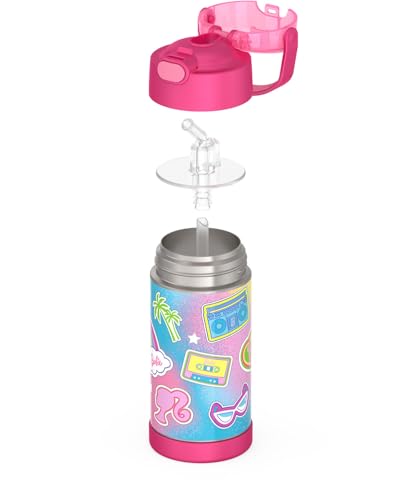 THERMOS FUNTAINER Water Bottle with Straw - 12 Ounce - Kids Stainless Steel Vacuum Insulated Water Bottle with Lid, Barbie - color: Barbie